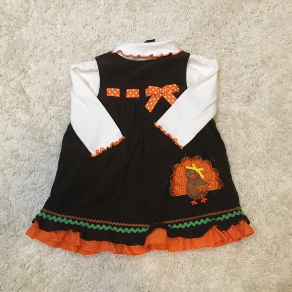 Rare Editions Thanksgiving Dress W/ Shirt Sz 4 - Picture 1 of 3